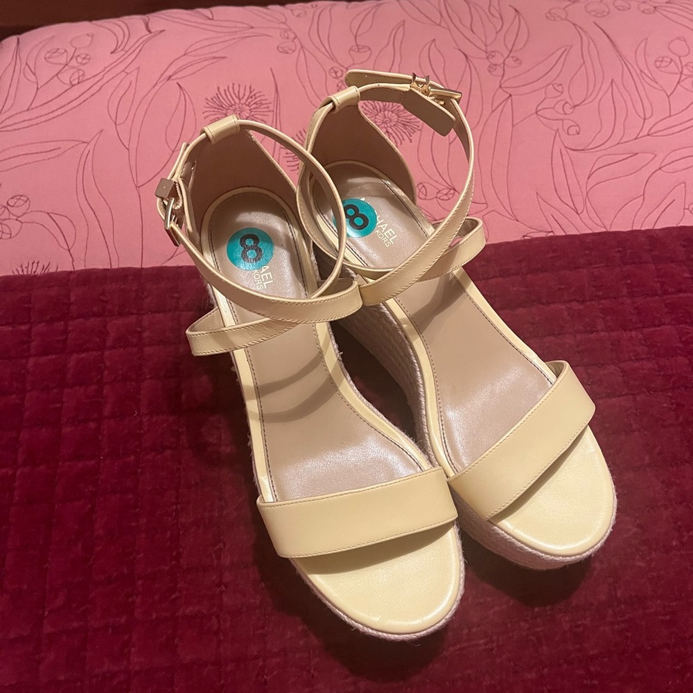 Yellow, Michael Kors wedges, worn once ankle strap - Picture 4 of 7